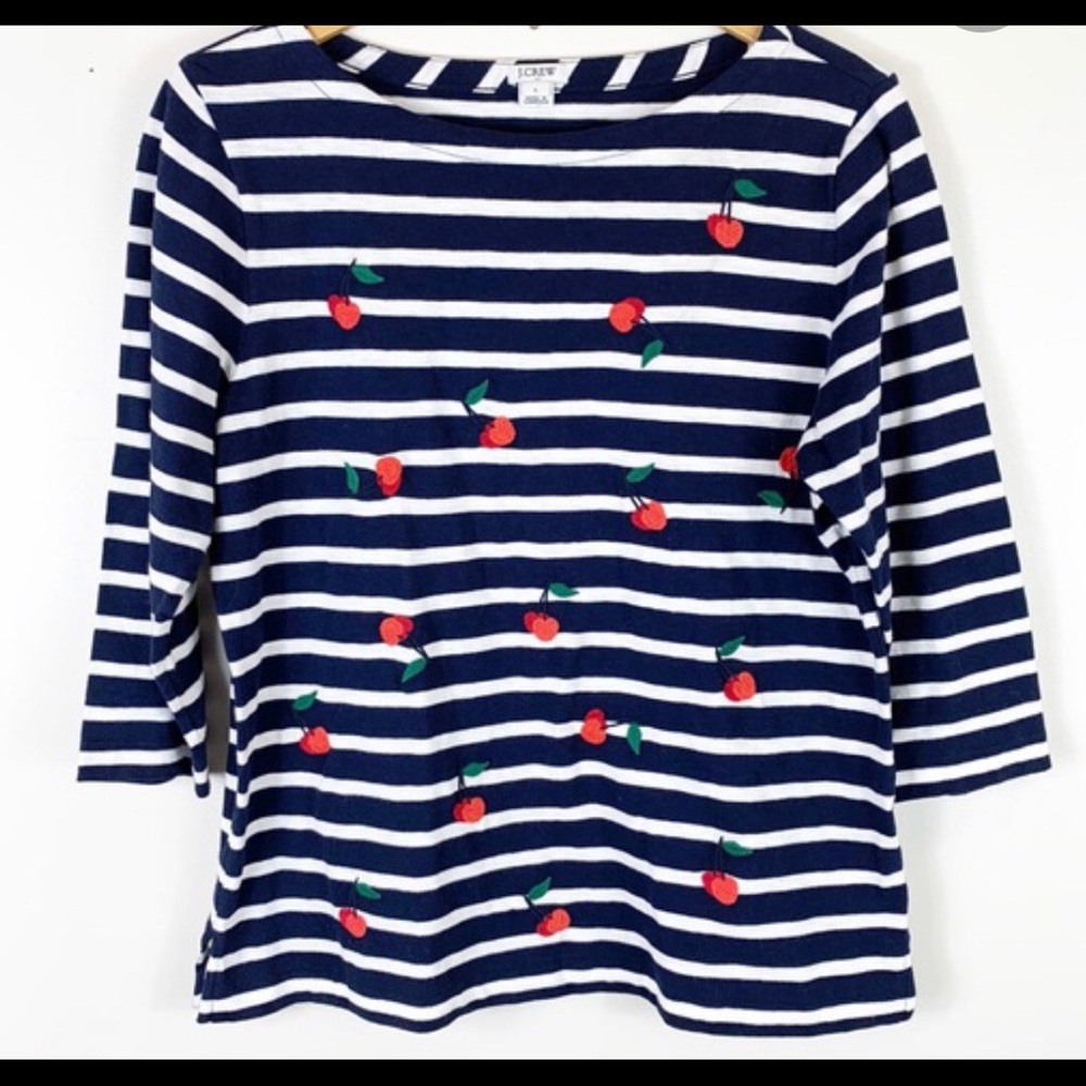 J. Crew womens size small 3/4 sleeve cherry shirt